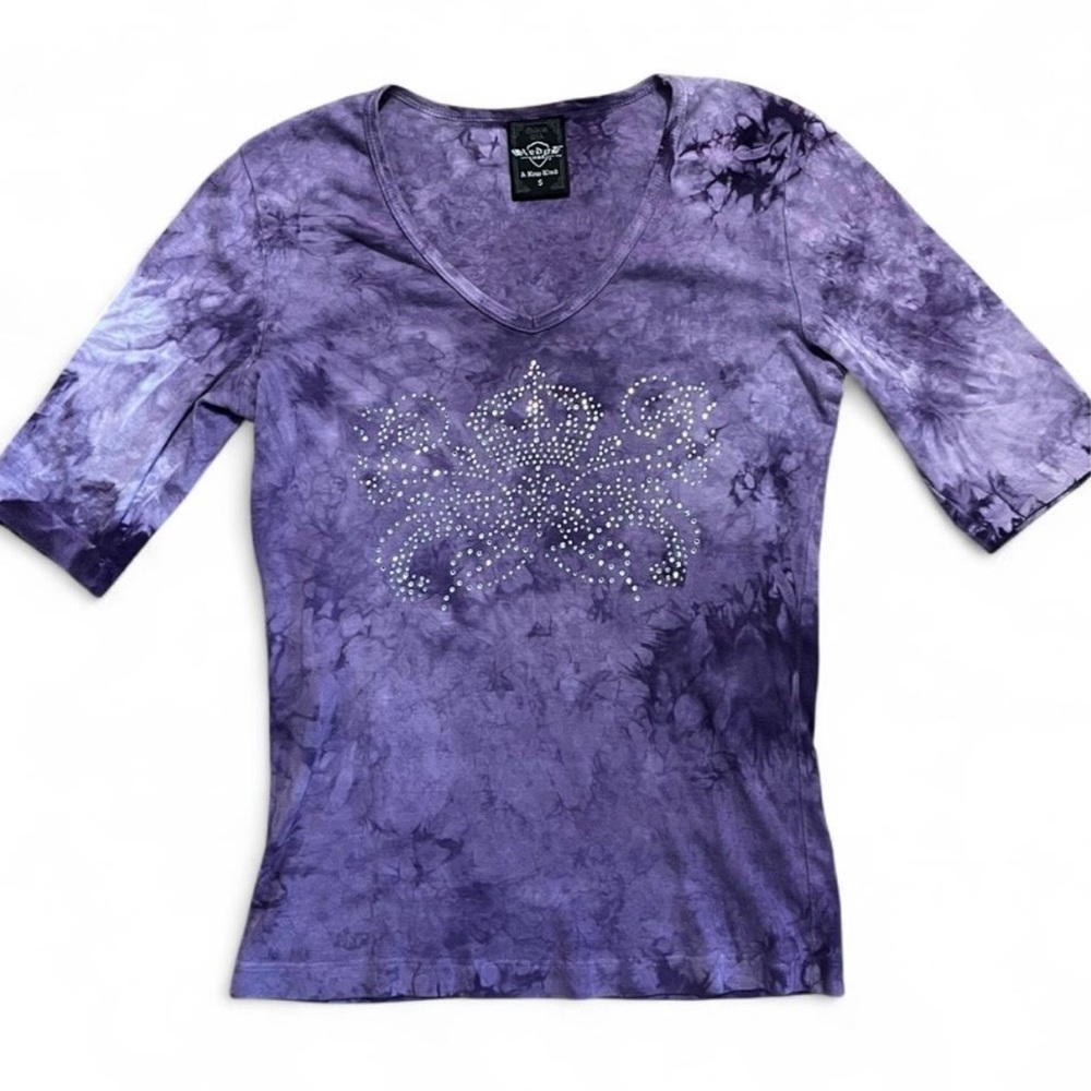 Sledge USA Purple Embellished V-Neck Top